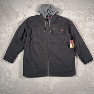 NEW Wrangler Men's Jacket Workwear Canvas Hooded Insulated Relaxed 2XL Gray